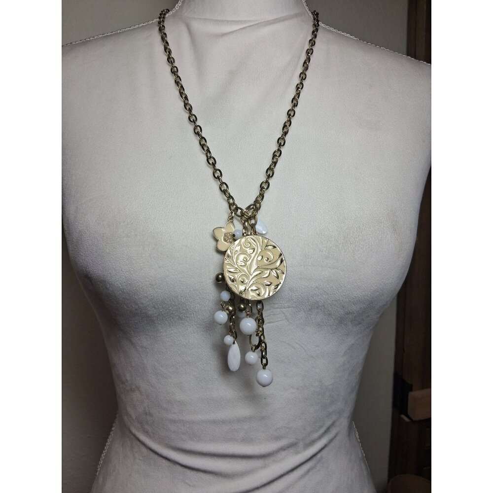 Beaded Long Chain Necklace Floral Boho Business Casual Y2K AK12